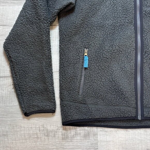 Patagonia Worn Wear Men's Retro Pile Solid Shearling Full Zip Jacket XL Gray - Picture 2 of 9